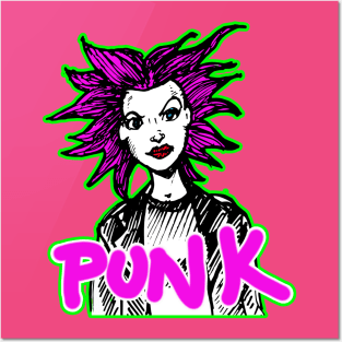Punk rock Gurl Posters and Art